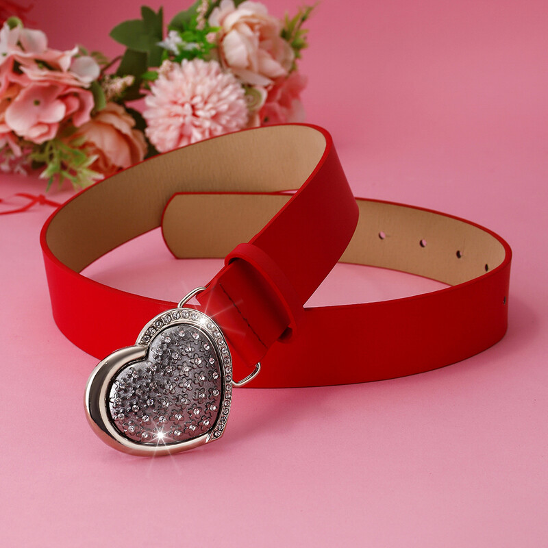Deimantinis širdies formos PU odos meilės diržas