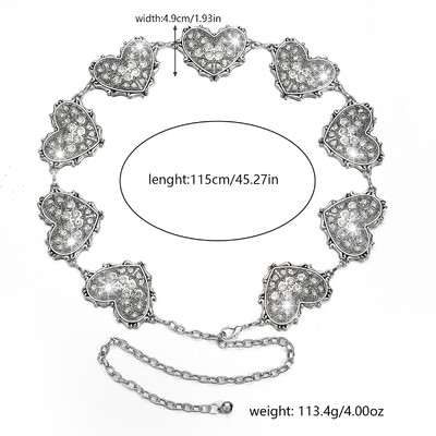 Europa și Statele Unite ale Americii retro set inimă diamant moda personalitate talie lanț