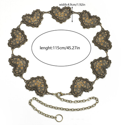 Europa și Statele Unite ale Americii retro set inimă diamant moda personalitate talie lanț