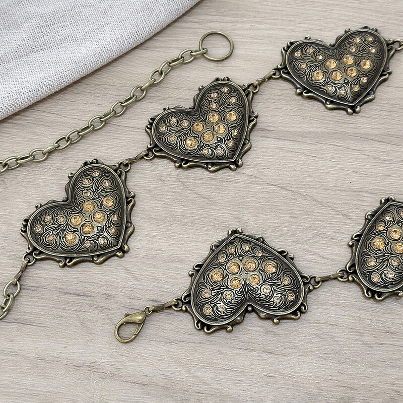 Europa și Statele Unite ale Americii retro set inimă diamant moda personalitate talie lanț