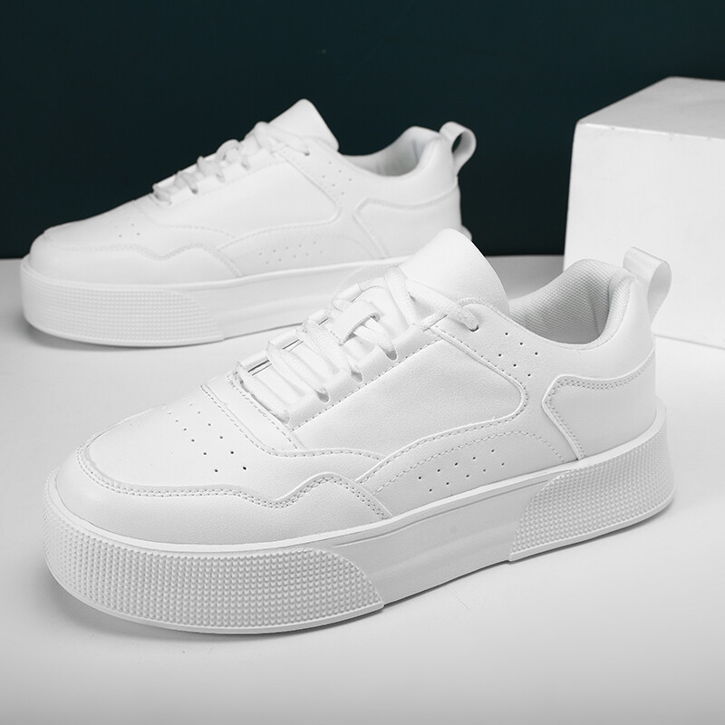 Toamna 2023, noi, alb, ocazional, pantofi cu talpă groasă, pentru bărbați, cu fund plat, versatil, cu șireturi, pantofi înalți, mărimea 39-45