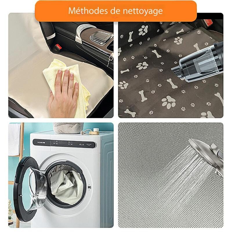 Kutya autós üléshuzat Vízálló autó első üléshuzata elasztikus pánt kampóval és hurokkal, csattal Könnyen felszerelhető kisállatpárna