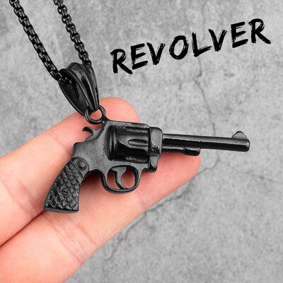 AK47 Gun Long Vyriški karoliai pakabukai grandininiai punk madingi vaikinui, nerūdijančio plieno papuošalai, kūrybiškumo dovanos didmeninė prekyba