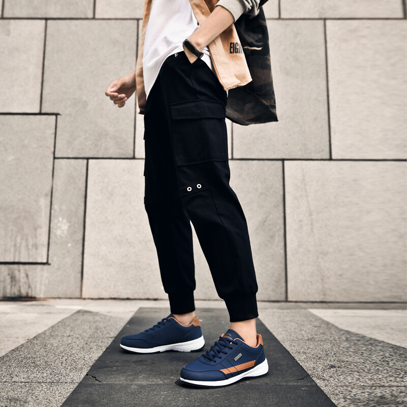 Madingi laisvalaikio batai Vyriški lauko teniso sportbačiai Lengvi, patogūs suvarstomi PU treniruokliai, mažesni nei įprasti vyrams