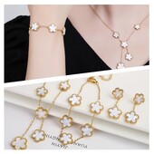 Δημοφιλές τριφύλλι τριφύλλι βραχιόλι κολιέ σκουλαρίκια από ανοξείδωτο ατσάλι σετ κοσμημάτων πολυτελή γυναικεία δώρα κοσμημάτων πάρτι υψηλής ποιότητας