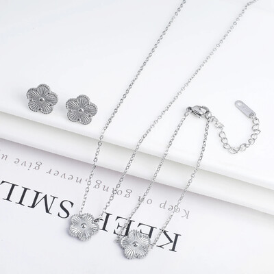 Δημοφιλές τριφύλλι τριφύλλι βραχιόλι κολιέ σκουλαρίκια από ανοξείδωτο ατσάλι σετ κοσμημάτων πολυτελή γυναικεία δώρα κοσμημάτων πάρτι υψηλής ποιότητας