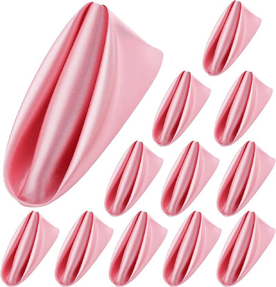 10db Szatén szalvéta 43cm*43cm Tálaló asztaldísz Törölköző Esküvőre Otthon Hotel karácsonyi dekor Asztali szalvéták Zöld