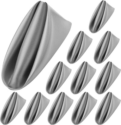 10db Szatén szalvéta 43cm*43cm Tálaló asztaldísz Törölköző Esküvőre Otthon Hotel karácsonyi dekor Asztali szalvéták Zöld