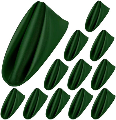 10db Szatén szalvéta 43cm*43cm Tálaló asztaldísz Törölköző Esküvőre Otthon Hotel karácsonyi dekor Asztali szalvéták Zöld