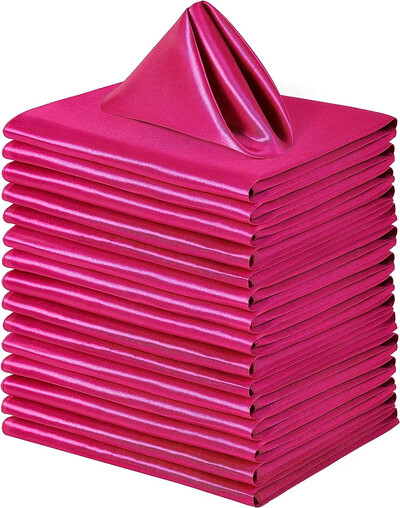 10db Szatén szalvéta 43cm*43cm Tálaló asztaldísz Törölköző Esküvőre Otthon Hotel karácsonyi dekor Asztali szalvéták Zöld