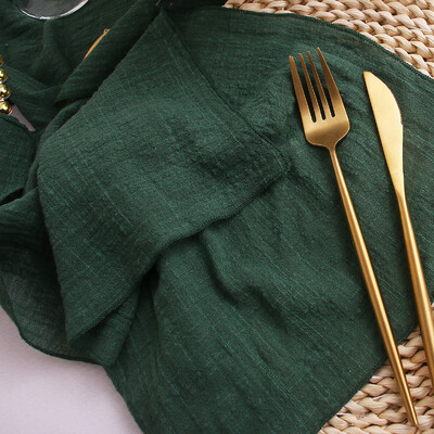 Set od 6 pamučnih platnenih salveta Gaza 30x30cm Tkanina za dekoraciju vjenčanja Svakodnevna upotreba Večera Čajni ručnik Stol Seoska božićna salveta