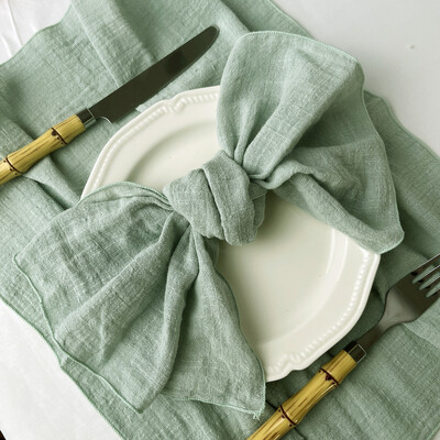 Set od 6 pamučnih platnenih salveta Gaza 30x30cm Tkanina za dekoraciju vjenčanja Svakodnevna upotreba Večera Čajni ručnik Stol Seoska božićna salveta