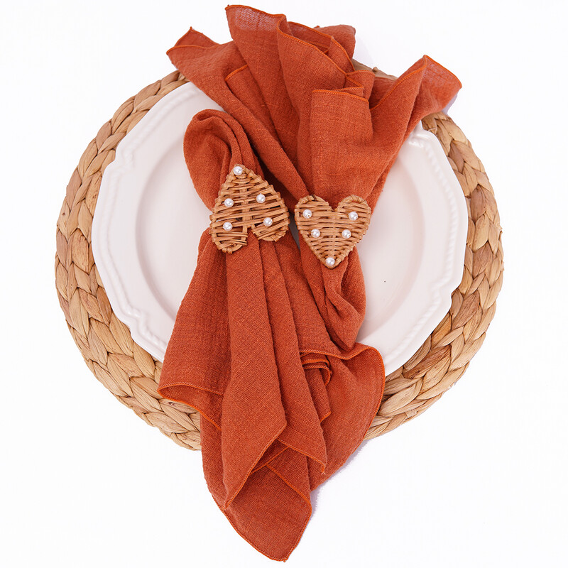 Set od 6 pamučnih platnenih salveta Gaza 30x30cm Tkanina za dekoraciju vjenčanja Svakodnevna upotreba Večera Čajni ručnik Stol Seoska božićna salveta