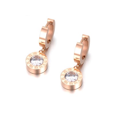 ZooMango cifre romane zirconiu cubic pandantiv colier cercei inel seturi de bijuterii din oțel titan pentru benzi de nuntă ZSE007P