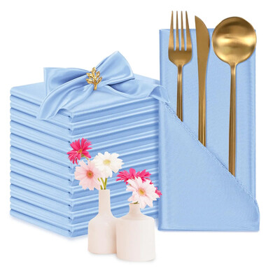 24 DB 30x30cm Esküvői sötétzöld szatén szalvéta nagykereskedés Puha asztali szalvéták romantikus karácsonyi bulihoz, vacsoraasztal dekorációhoz