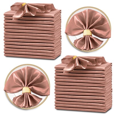 24 DB 30x30cm Esküvői sötétzöld szatén szalvéta nagykereskedés Puha asztali szalvéták romantikus karácsonyi bulihoz, vacsoraasztal dekorációhoz
