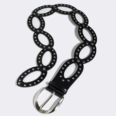 1db női fémes, vájt szegecs, széles deréköv nyaraláshoz, koncerthez/fesztiválhoz alkalmas fűzőöv