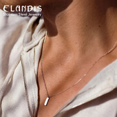 ELANDIS Minimalista négyzet alakú medál rozsdamentes acél 18K aranyozott nyaklánc divat férfi kiegészítők nagykereskedelme