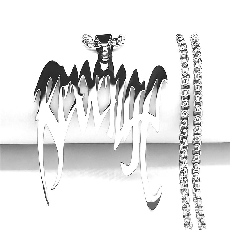 Punk Broken Ogrlica s šiljcima od nehrđajućeg čelika Žene/Muškarci Srebrne boje Privjesci Ogrlice Nakit collier lettre N3430S03