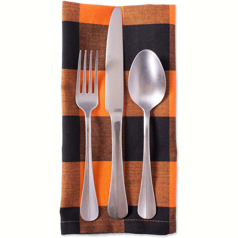 Set 6 servetele carouri Halloween 40x40cm, mese, decoratiuni de sarbatori