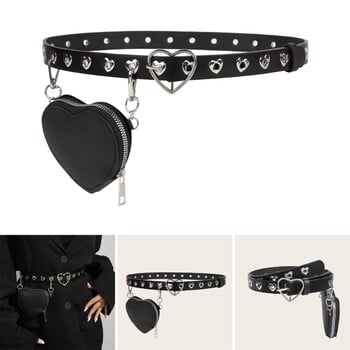 Punk Rivet Studdded Gothic τσάντα ζώνης PU Casual γυναικεία αξεσουάρ