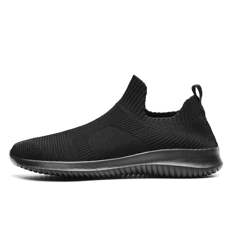 Jednobojne bijele modne pletene cipele za slobodno vrijeme Muške super lagane prozračne rastezljive čarape Tenisice Slip On Tenis Masculino Black Zapato
