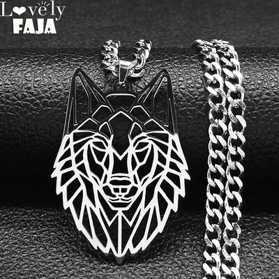 2024 Fashion Wolf Animal nerūsējošā tērauda kaklarota sievietēm/vīriešiem Sudraba krāsas kulonu kaklarota Rotaslietas pendentif homme ZZZXH343