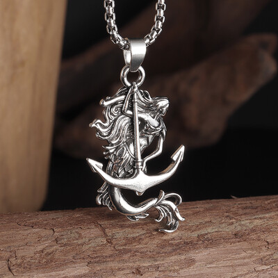 Klasszikus divatos háromágú medál nyaklánc férfiaknak Egyszerű kiváló minőségű varázslatos ezüst színű nyaklánc parti ékszerek