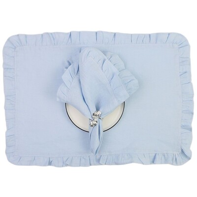 100 % lininės servetėlės Vestuvių vakarienė Vienspalvė Flounce Padėklai su raukšlėmis Klasikinė pagal užsakymą namų stalo servetėlė