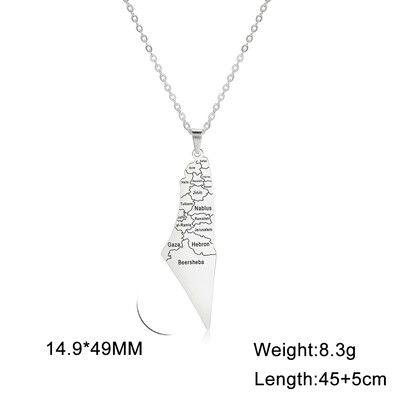 Jeshayuan Choker kaklarota Palestīnas vintage kartes kulonu kaklarota vīriešiem sievietēm arābu rotaslietas dāvana