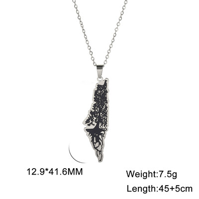 Jeshayuan Choker kaklarota Palestīnas vintage kartes kulonu kaklarota vīriešiem sievietēm arābu rotaslietas dāvana