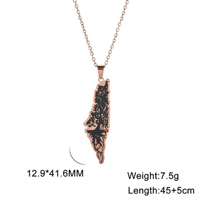 Jeshayuan Choker kaklarota Palestīnas vintage kartes kulonu kaklarota vīriešiem sievietēm arābu rotaslietas dāvana