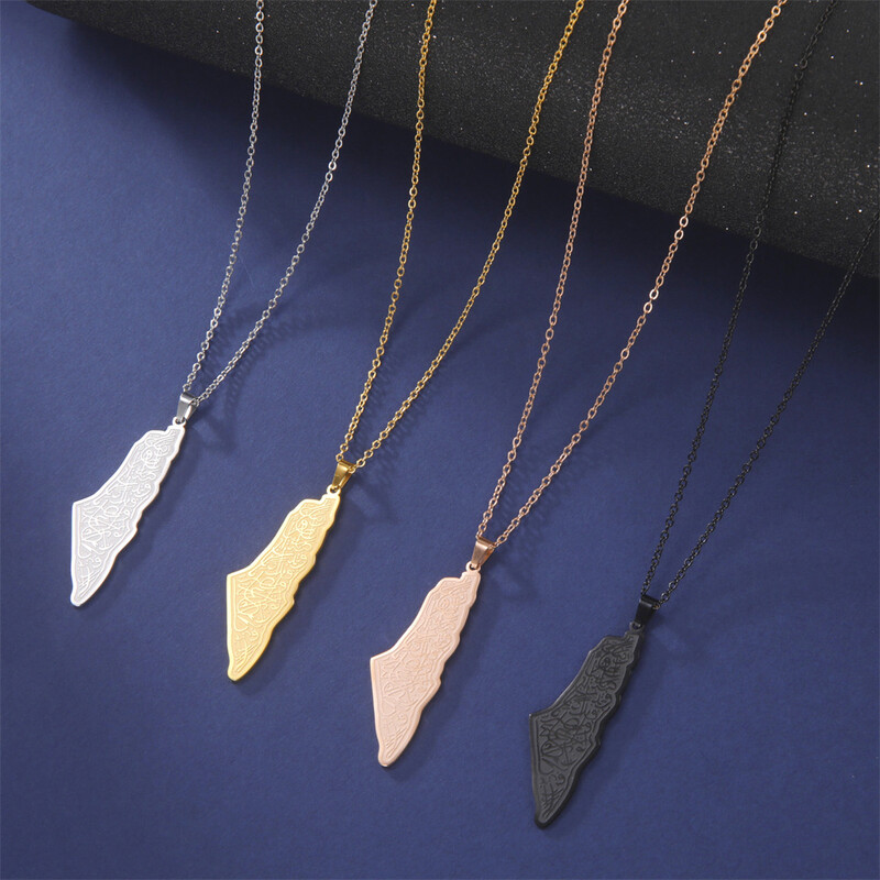 Jeshayuan Choker kaklarota Palestīnas vintage kartes kulonu kaklarota vīriešiem sievietēm arābu rotaslietas dāvana