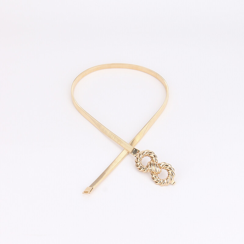 Moteriški metaliniai elastingi spyruokliniai auksiniai diržai moterims Klasikiniai ištraukiamo rašto sagtis juosmens Dekoravimo aksesuarai Suknelei