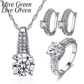 Σετ νυφικών κοσμημάτων Cubic Zirconia Κολιέ Γάμου Σκουλαρίκι Κρεμαστό Κρεμαστό Αλυσίδα Χρυσό Χρώμα Νυφικό Σετ Κοσμήματα Πολυτελές Γυναικείο Δώρο