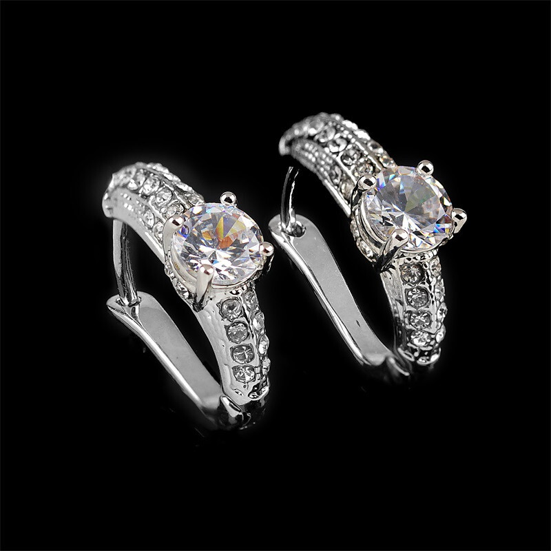 Σετ νυφικών κοσμημάτων Cubic Zirconia Κολιέ Γάμου Σκουλαρίκι Κρεμαστό Κρεμαστό Αλυσίδα Χρυσό Χρώμα Νυφικό Σετ Κοσμήματα Πολυτελές Γυναικείο Δώρο