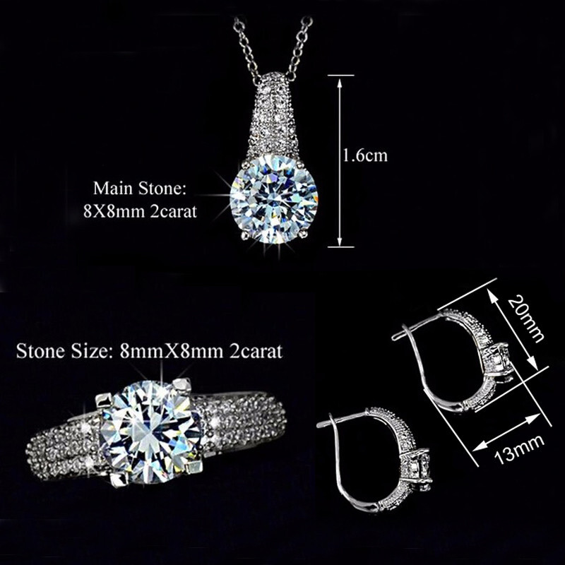 Σετ νυφικών κοσμημάτων Cubic Zirconia Κολιέ Γάμου Σκουλαρίκι Κρεμαστό Κρεμαστό Αλυσίδα Χρυσό Χρώμα Νυφικό Σετ Κοσμήματα Πολυτελές Γυναικείο Δώρο