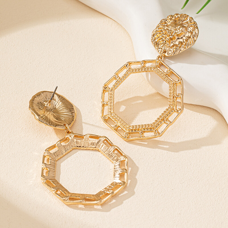 Vintage divat ékszer szett Divatos oroszlánfej medál nyaklánc Elegáns temperamentum design csepp fülbevaló nőknek női ajándékok