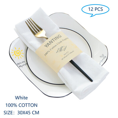 12 30x45 cm staltiesių servetėlių rinkinys Medvilninis patvarus audinys Daugkartinio naudojimo vienodos spalvos virtuvės pietums Velykų vestuvių dekoravimui