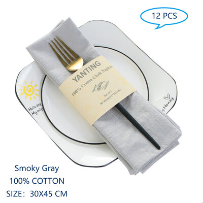 12 30x45 cm staltiesių servetėlių rinkinys Medvilninis patvarus audinys Daugkartinio naudojimo vienodos spalvos virtuvės pietums Velykų vestuvių dekoravimui