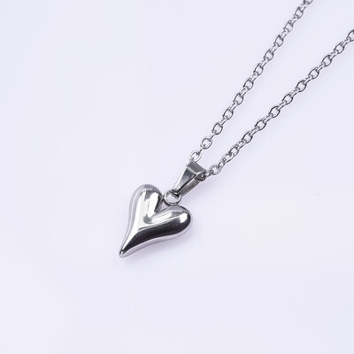 Bez izbalēšanas trīsdimensiju mīlestības rotaslietu komplekts sirds gredzens/auskari/kaklarota nerūsējošā tērauda gredzeni sievietēm aksesuāri dzimšanas dienas dāvana