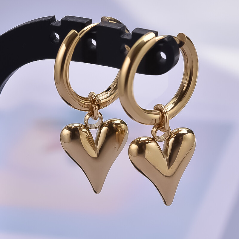 Bez izbalēšanas trīsdimensiju mīlestības rotaslietu komplekts sirds gredzens/auskari/kaklarota nerūsējošā tērauda gredzeni sievietēm aksesuāri dzimšanas dienas dāvana