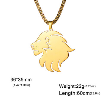 My Shape Lion Head Колиета за мъже Момчета от неръждаема стомана, рок, пънк, хип-хоп, животно, висулка, кутия, верига, чокър, бижута на едро