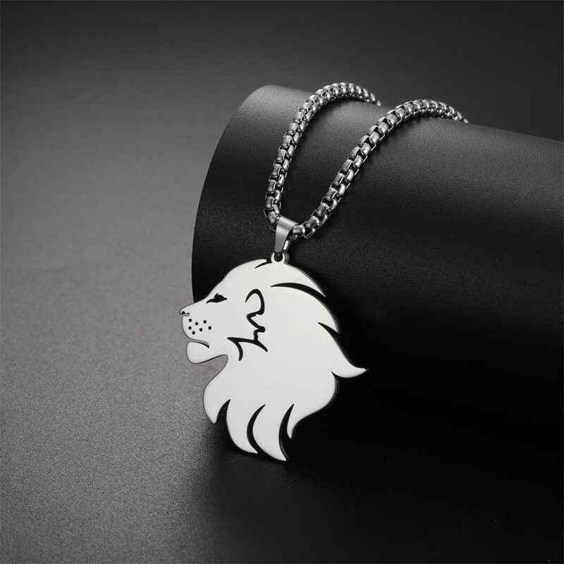 My Shape Lion Head Ogrlice za muškarce i dječake od nehrđajućeg čelika Rock Punk Hip Hop Kutija s privjeskom sa životinjama Lanac Choker Nakit Veleprodaja