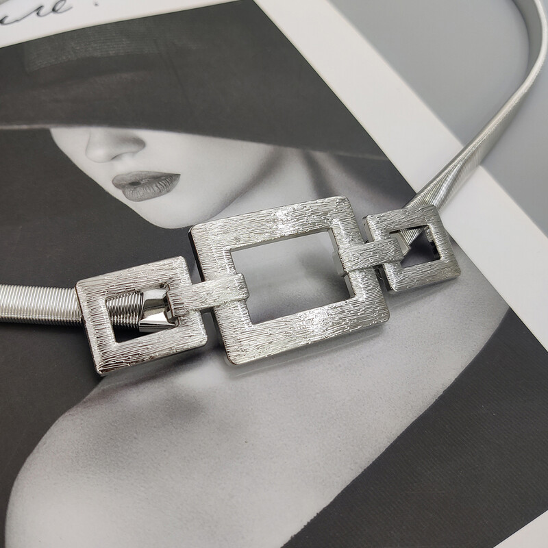 Cureaua de moda cu lanț de aur elastic, talie feminină, punk Y2K, curele din metal argintiu gotic pentru femei, centură de lux de înaltă calitate, aurie