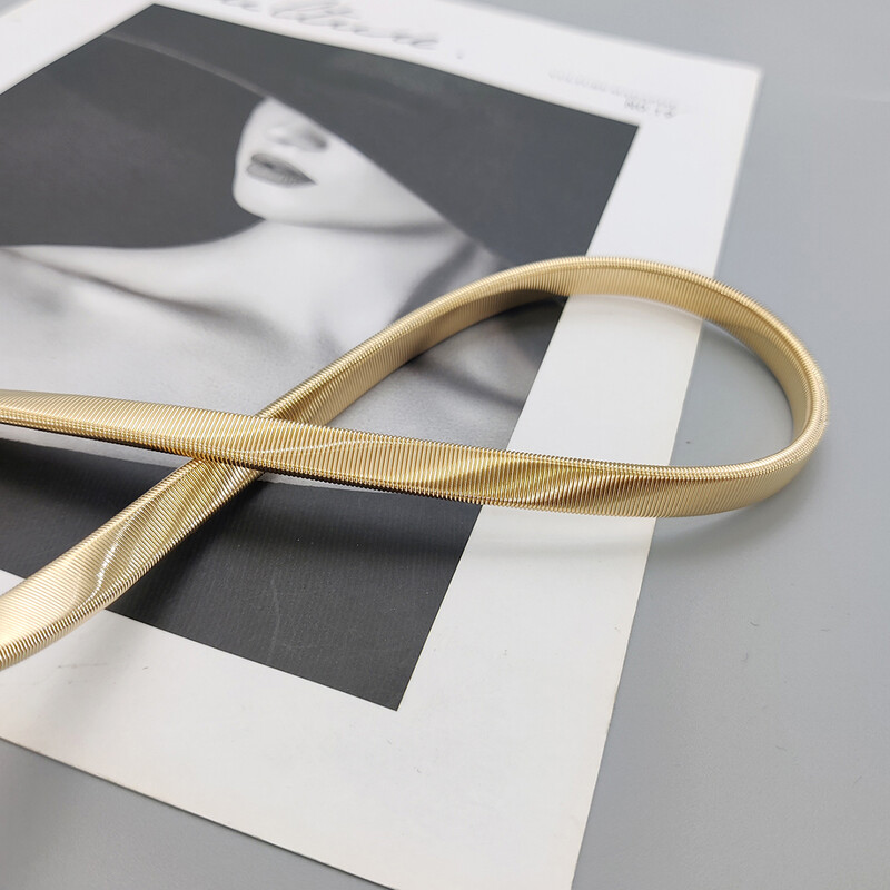 Elastinis auksinis grandinės diržas moteriškas juosmens punk Y2K sidabro metalo kalnų krištolinis diržas moterims Aukštos kokybės prabangus auksinis juosmuo