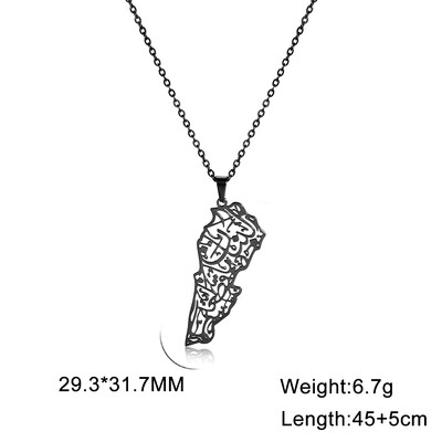 Teamer Liban Harta pandantiv colier bărbați țara geografie Liban Harta coliere din oțel inoxidabil pentru femei bijuterii cadou en-gros