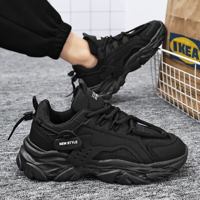 Férfi alkalmi tornacipők nyári légáteresztő sportcipők kültéri hálós futócipők diák vastag alsó atlétikai kocogó sétacipők