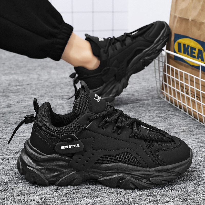 Férfi alkalmi tornacipők nyári légáteresztő sportcipők kültéri hálós futócipők diák vastag alsó atlétikai kocogó sétacipők