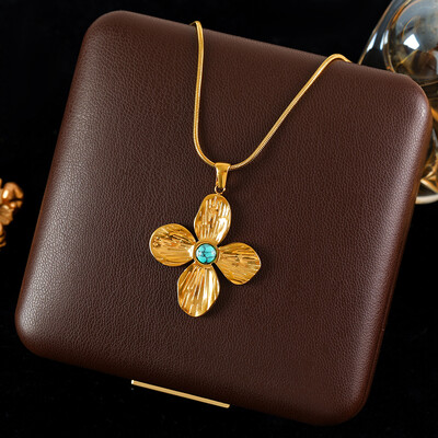 GANEMLY 316L nerūdijančio plieno perdėta gėlių karolių auskarų rinkinys moterims, mergaičių mados vandeniui atsparus papuošalų rinkinys, dovana moteriai